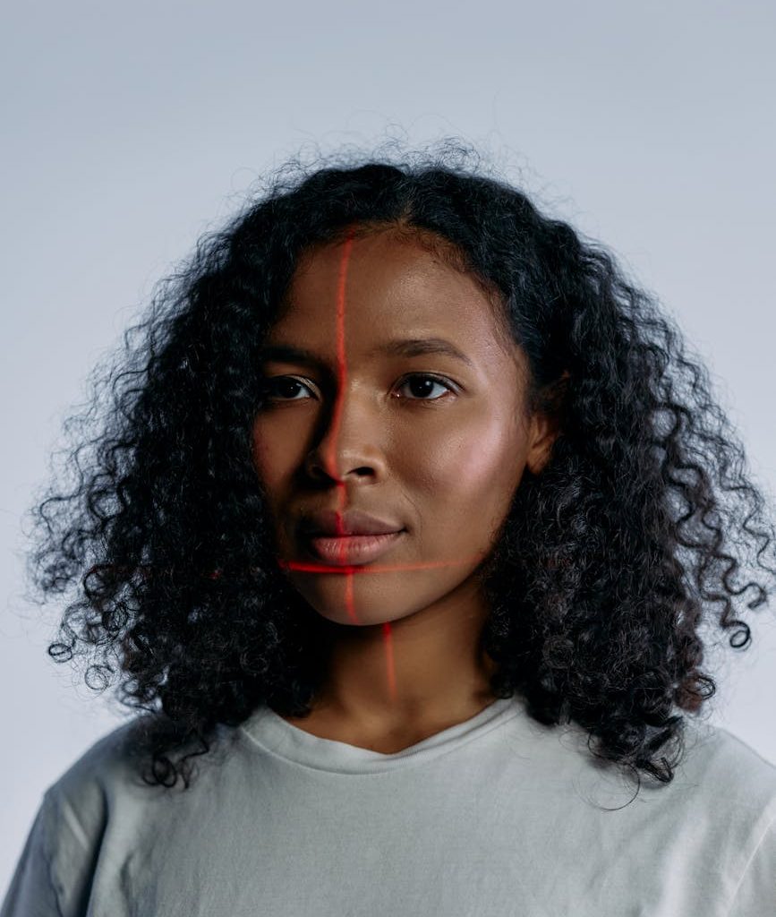 photo of woman in white crew neck shirt